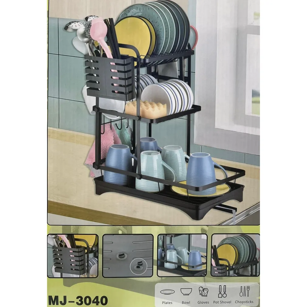 SCOLAPIATTI A RIPIANI CON VASSOIO ANTIGOCCIA BECCUCCIO PORTA UTENSILI PER LAVELLO CUCINA