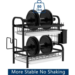 SCOLAPIATTI APPOGGIO LAVELLO ACCIAIO A DOPPIO STRATO VASSOI SCAFFALE PORTAPOSATE