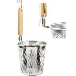 SCOLAPOSATE COLINO SCOLAPASTA SCOLAFRITTO MANICO IN LEGNO CON GANCIO APPENDINO