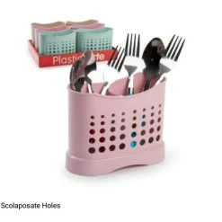 SCOLAPOSATE HOLES VINTAGE SCOLA PORTA POSATE CUCINA IN PLASTICA COLORATA 117171A