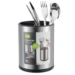 SCOLAPOSATE IN ACCIAIO ORGANIZER PER POSATE CONTENITORE ROTONDO PORTAUTENSILI DA CUCINA