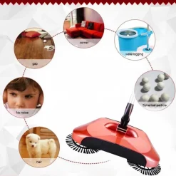 SCOPA ROTANTE 360° CON SETOLE ROTANTI MICROFIBRA ASPIRAPOLVERE SWEEP DRAG SPAZZA