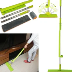 SCOPA STRIZZA SWEEP MOP LAVA E ASCIUGA PAVIMENTI PARQUET MARMO PANNO MICROFIBRA