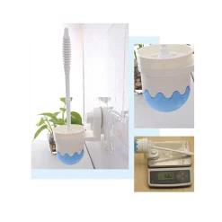 SCOPINO CON PORTA SCOPINO A PARETE CON ATTACCO A VENTOSA ACCESSORI PER BAGNO