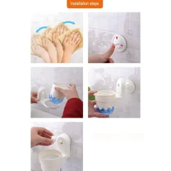 SCOPINO CON PORTA SCOPINO A PARETE CON ATTACCO A VENTOSA ACCESSORI PER BAGNO