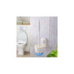 SCOPINO CON PORTA SCOPINO A PARETE CON ATTACCO A VENTOSA ACCESSORI PER BAGNO