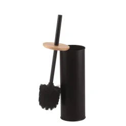 SCOPINO DA BAGNO CON PORTASCOPINO NERO LEGNO MODERNO DA WC SPAZZOLONE 87460