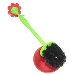 SCOPINO SCOVOLINO SPAZZOLONE WATER VASO CON FIORE WC TAZZA TOILETTE BAGNO