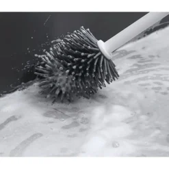 SCOPINO WC SETOLE IN SILICONE PLASTICA SPAZZOLA RICAMBIO PULIZIA PROFONDA 87619