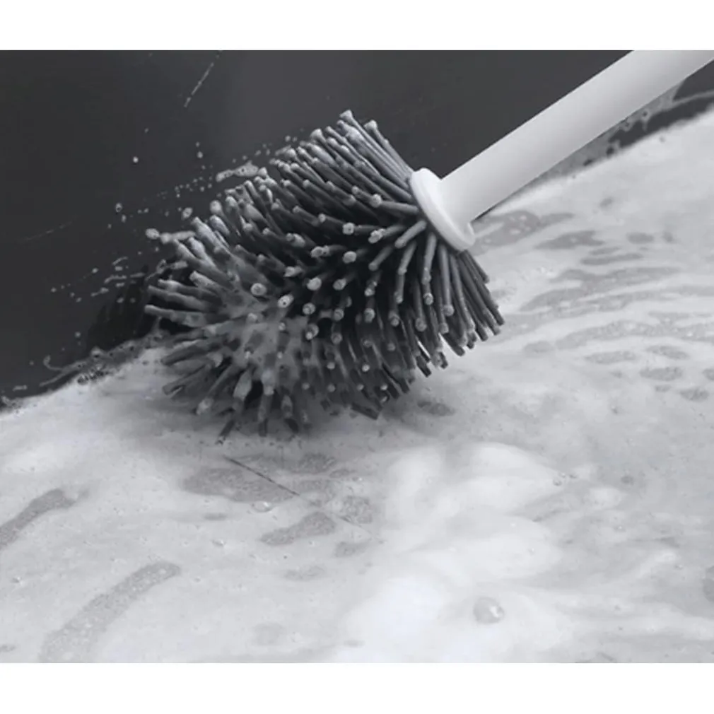 SCOPINO WC SETOLE IN SILICONE PLASTICA SPAZZOLA RICAMBIO PULIZIA PROFONDA 87619