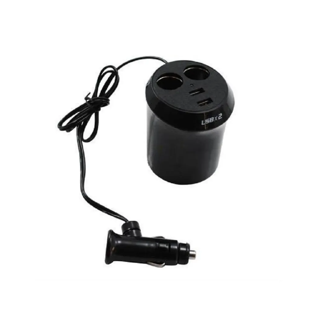 SDOPPIATORE PRESA ACCENDISIGARI 2 POSTI PORTA USB CARICA BATTERIA