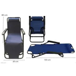 SDRAIO BLU SEDIA LETTINO RELAX PRENDISOLE DA SPIAGGIA GIARDINO PIEGHEVOLE 285001