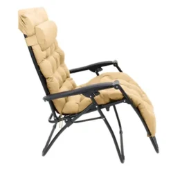 SDRAIO CON CUSCINO IMBOTTITO CREMA IN TEXTILENE POLTRONA RELAX TERRAZZO GIARDINO 483001