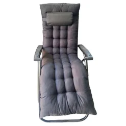 SDRAIO CON CUSCINO IMBOTTITO NERO IN TEXTILENE POLTRONA RELAX TERRAZZO GIARDINO 483004