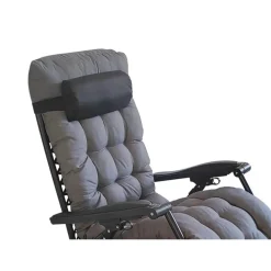 SDRAIO CON CUSCINO IMBOTTITO NERO IN TEXTILENE POLTRONA RELAX TERRAZZO GIARDINO 483004