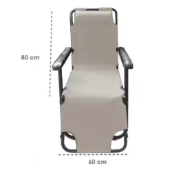 SDRAIO SEDIA LETTINO RELAX PRENDISOLE DA SPIAGGIA GIARDINO PIEGHEVOLE CREMA 285003