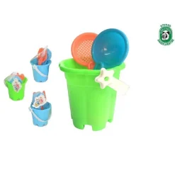 SECCHIELLO 14 CM 3PZ CON ACCESSORI PALETTE GIOCHI PER MARE ESTATE BAMBINI 072402