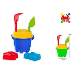 SECCHIELLO DA MARE CON PALETTA RASTRELLO FORMINE GIOCO DA SPIAGGIA PER BAMBINI