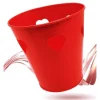 SECCHIELLO DECORATIVO ROSSO IN LATTA 14 CM CUORI IDEA REGALO SAN VALENTINO 92294