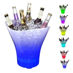 SECCHIELLO DEL GHIACCIO LUCI A LED DA 7LT SECCHIO REFRIGERANTE BEVANDE RICARICA TIPO C