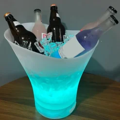 SECCHIELLO DEL GHIACCIO LUCI A LED DA 7LT SECCHIO REFRIGERANTE BEVANDE RICARICA TIPO C