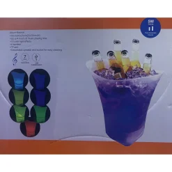 SECCHIELLO DEL GHIACCIO LUCI A LED DA 7LT SECCHIO REFRIGERANTE BEVANDE RICARICA TIPO C