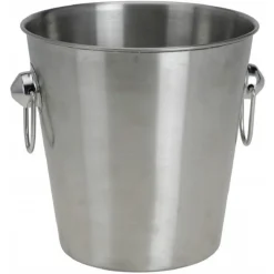 SECCHIELLO IN ACCIAIO PORTA GHIACCIO CON MANICI PICCOLO 18 CM PORTABOTTIGLIE