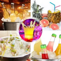 SECCHIELLO PER GHIACCIO A LED DA 5LT 6 COLORI PER RAFFREDDARE BEVANDE IMPERMEABILE FESTE