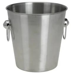 SECCHIELLO PORTA GHIACCIO CHAMPAGNE VINO DA TAVOLA IN ACCIAIO INOX CON MANICI