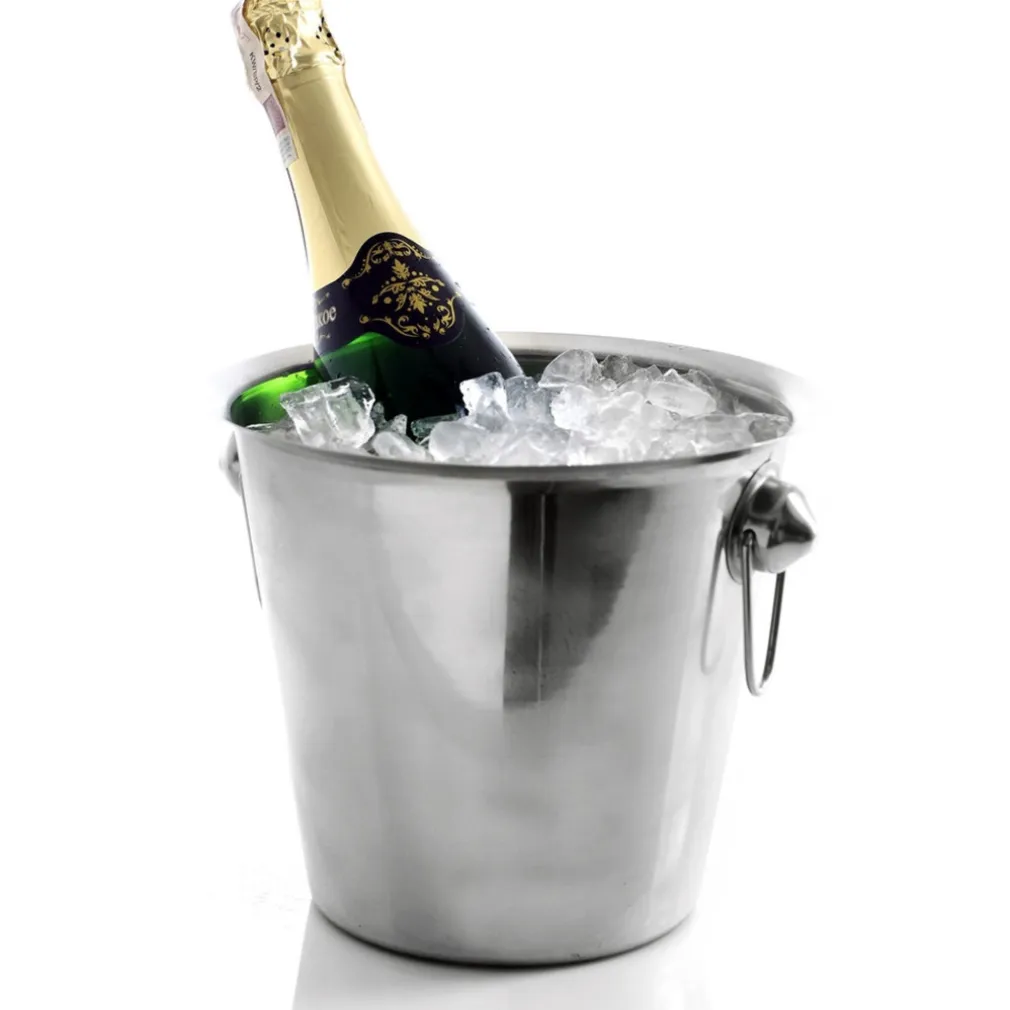SECCHIELLO PORTAGHIACCIO IN ACCIAIO PER CHAMPAGNE VINO SPUMANTE ICE BUCKET