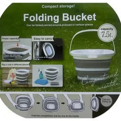 SECCHIO QUADRATO PIEGHEVOLE DA 7,5 LT CON MANIGLIE MULTIFUNZIONALE PORTATILE SALVASPAZIO