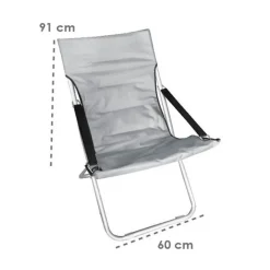 SEDIA CANAPONE IN POLIESTERE GRIGIO IMBOTTITA PIEGHEVOLE SDRAIO GIARDINO VERANDA 281027