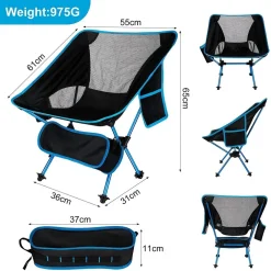 SEDIA PIEGHEVOLE DA CAMPEGGIO CON BORSA PORTATILE SPIAGGIA PESCA PICNIC GIARDINO