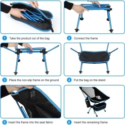 SEDIA PIEGHEVOLE DA CAMPEGGIO CON BORSA PORTATILE SPIAGGIA PESCA PICNIC GIARDINO