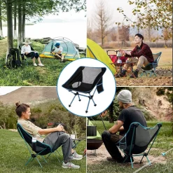 SEDIA PIEGHEVOLE DA CAMPEGGIO CON BORSA PORTATILE SPIAGGIA PESCA PICNIC GIARDINO