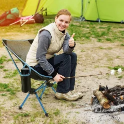 SEDIA PIEGHEVOLE DA CAMPEGGIO CON BORSA PORTATILE SPIAGGIA PESCA PICNIC GIARDINO