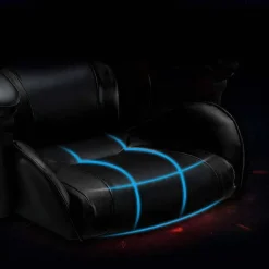 SEDIA POLTRONA GAMING UFFICIO CASA IN ECOPELLE CUSCINO LOMBARE POGGIATESTA PIEDI NERO