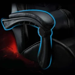 SEDIA POLTRONA GAMING UFFICIO CASA IN ECOPELLE CUSCINO LOMBARE POGGIATESTA PIEDI NERO