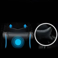 SEDIA POLTRONA GAMING UFFICIO CASA IN ECOPELLE CUSCINO LOMBARE POGGIATESTA PIEDI NERO