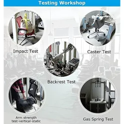 SEDIA POLTRONA UFFICIO CASA ECOPELLE CUSCINO LOMBARE POGGIATESTA PIEDI BLU NERO