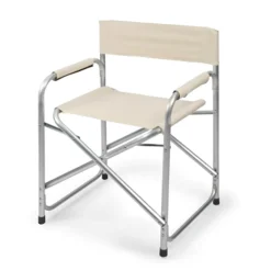 SEDIA REGISTA BEIGE PIEGHEVOLE IN FERRO PER CAMPEGGIO MARE SPIAGGIA GIARDINO 285008