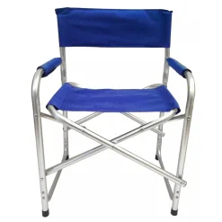 SEDIA REGISTA BLU PIEGHEVOLE IN FERRO PER CAMPEGGIO MARE SPIAGGIA GIARDINO 285007