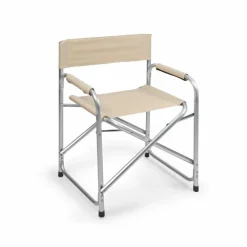 SEDIA REGISTA CREMA IN ALLUMINIO PER MARE PESCA SPIAGGIA GIARDINO PIEGHEVOLE 490006