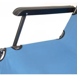 SEDIA SDRAIO LETTINO PIEGHEVOLE RECLINABILE IN METALLO CON POGGIATESTA BLU CHIARO 017056