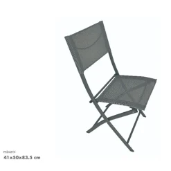 SEDIA SHARM IN FERRO TEXTILENE POLIPROPILENE GRIGIA 41X50X83.5CM PIEGHEVOLE 529005