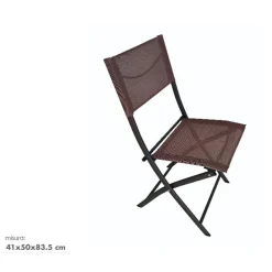 SEDIA SHARM IN FERRO TEXTILENE POLIPROPILENE MARRONE 41X50X83.5CM PIEGHEVOLE 529004