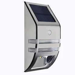 SEGNAPASSI LAMPADA LUCE LED CON PANNELLO SOLARE RICARICABIL SENSORE CREPUSCOLARE