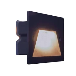 SEGNAPASSO A LED 3 W FARETTO APPLIQUE LUCE FREDDA CALDA NATURALE IP65 ES49 NERO
