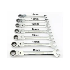 SERIE SET KIT 7 CHIAVI SNODO A CRICCHETTO FLESSIBILI IN VALIGETTA TRASPORTO