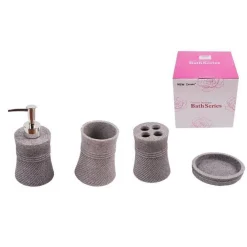 SET 4 ACCESSORI BAGNO SS0035 IN CERAMICA PORTA SAPONE PORTA SPAZZOLINO DISPENSER
